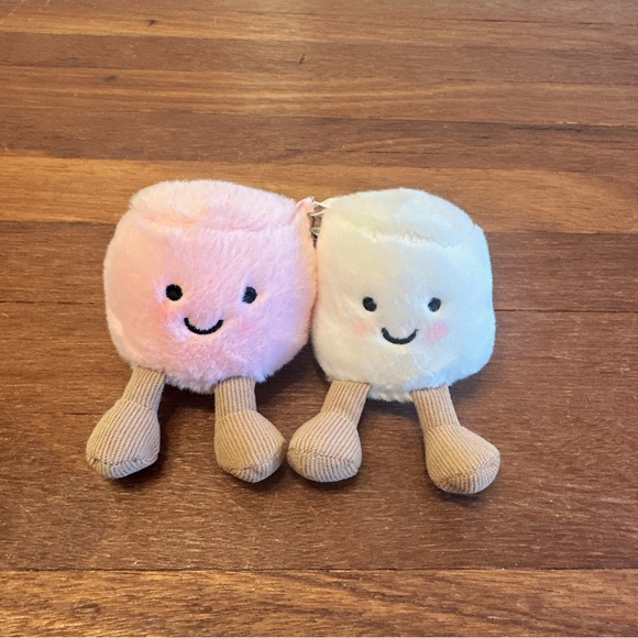 Accessories - Pair of Marshmallows Plush Keychain Cute Kawaii Bag Charm Gift New